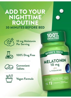 Nature's Truth Melatonin 10 mg + L-Theanine | 72 Tablets | Maximum Strength | Vegan, Non-GMO and Gluten Free Supplement - pzsku/ZF7A03DF8C5A63F892488Z/45/_/1735907941/804176f2-9a40-4b68-8a49-8298cc54fe08