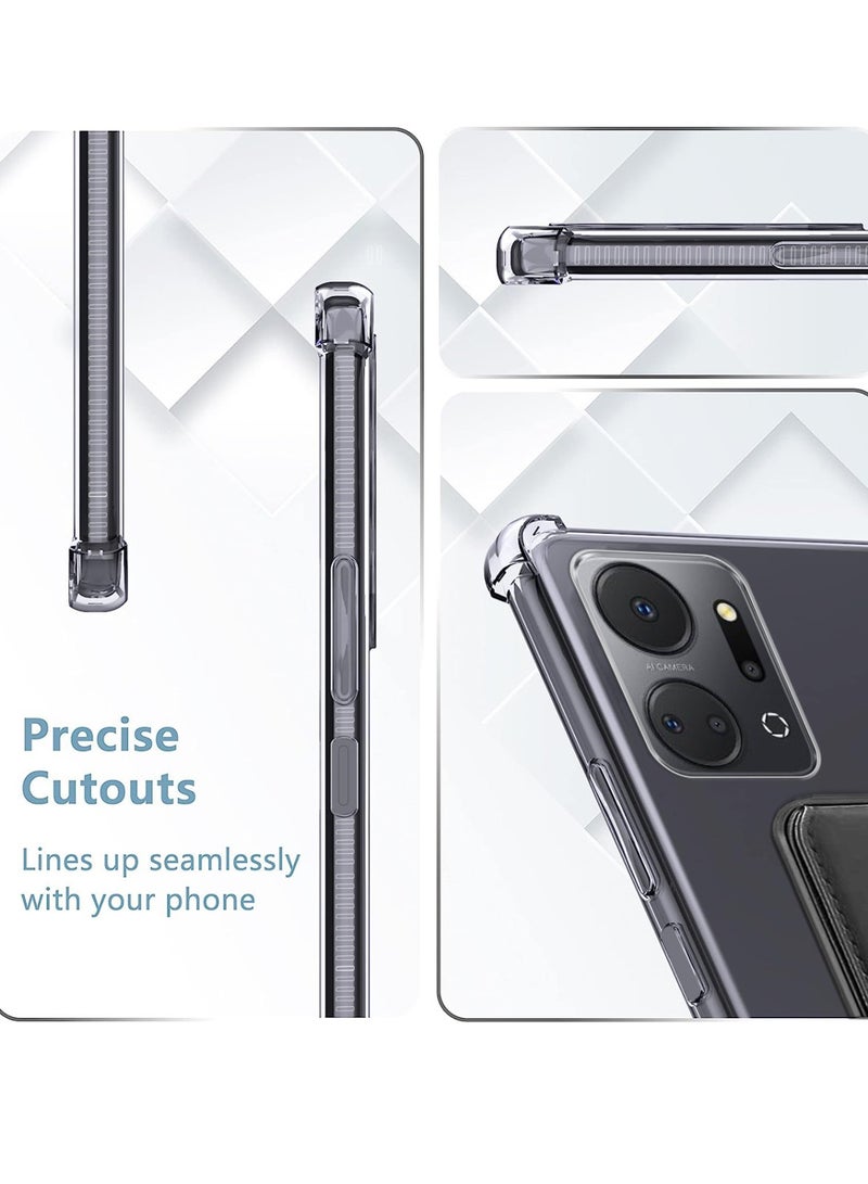 Techie غطاء حماية مغناطيسي مع وسادة هوائية مقاومة للصدمات لهاتف Honor X7a - شفاف / أسود - Image 3