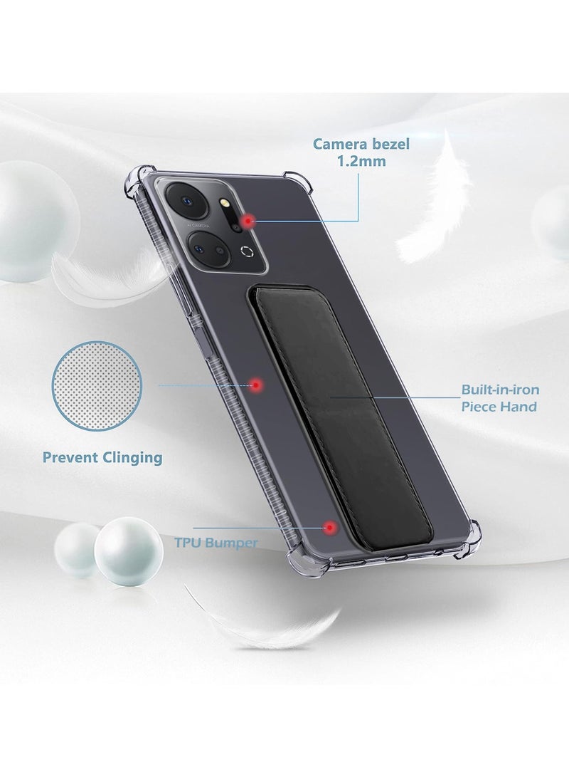 Techie غطاء حماية مغناطيسي مع وسادة هوائية مقاومة للصدمات لهاتف Honor X7a - شفاف / أسود - Image 5