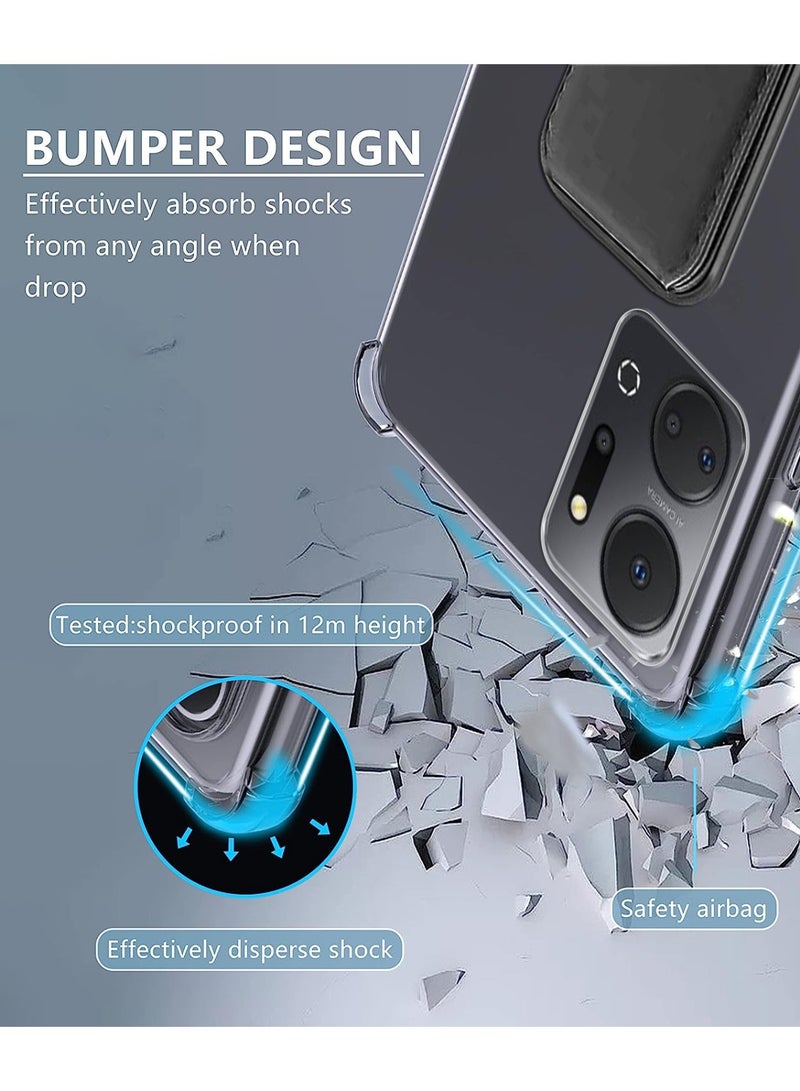 Techie غطاء حماية مغناطيسي مع وسادة هوائية مقاومة للصدمات لهاتف Honor X7a - شفاف / أسود - Image 4