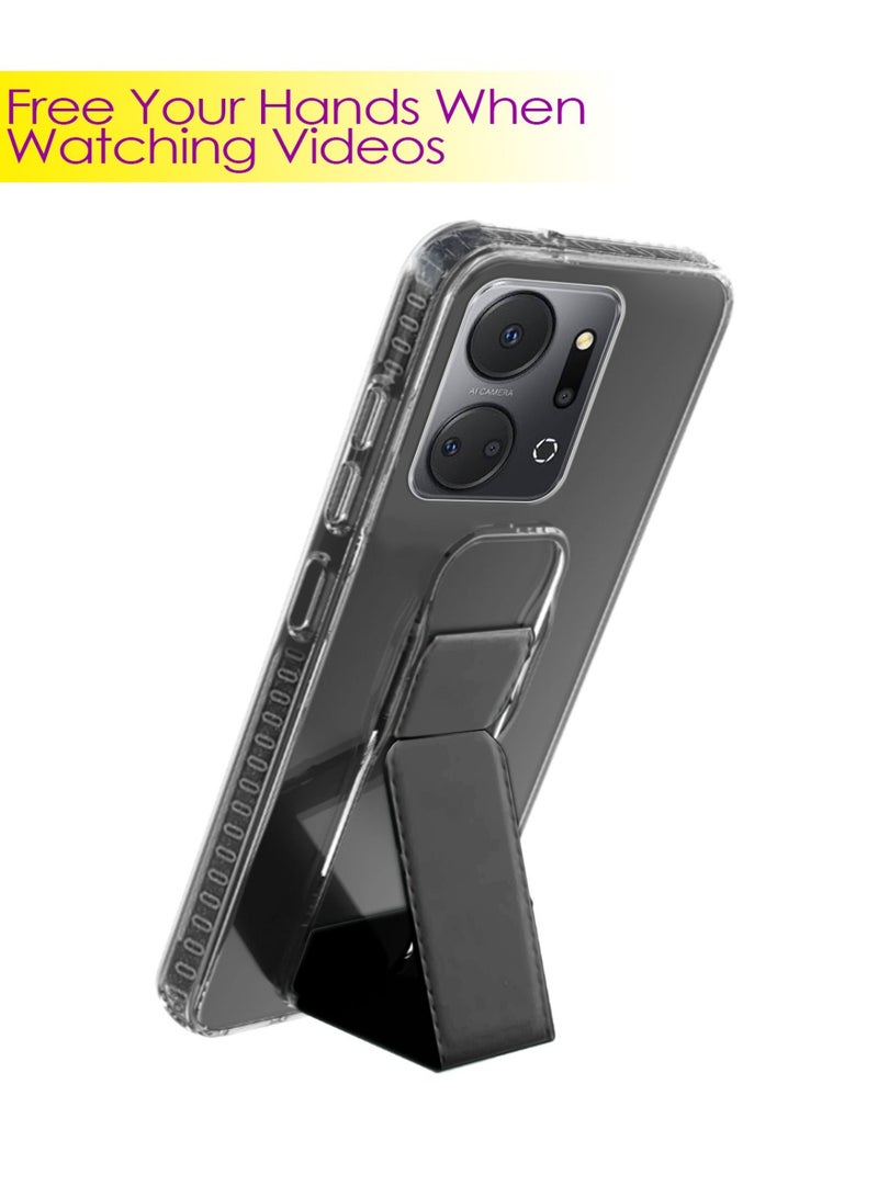 Techie غطاء حماية مغناطيسي مع وسادة هوائية مقاومة للصدمات لهاتف Honor X7a - شفاف / أسود - Image 2