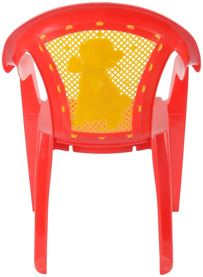 Samruddhi Tinu Plastic Kids Chair, 31 Cms X 30 Cms X 56.5 Cms, Red & Yellow - Image 4