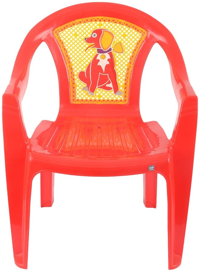 Samruddhi Tinu Plastic Kids Chair, 31 Cms X 30 Cms X 56.5 Cms, Red & Yellow - Image 2