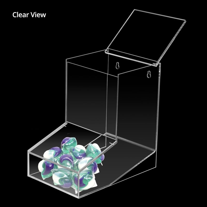 TPGP QWORK Acrylic Laundry Pods Container - Clear Candy Dispenser with Dual Lid, Holds 80 Pods - Image 4
