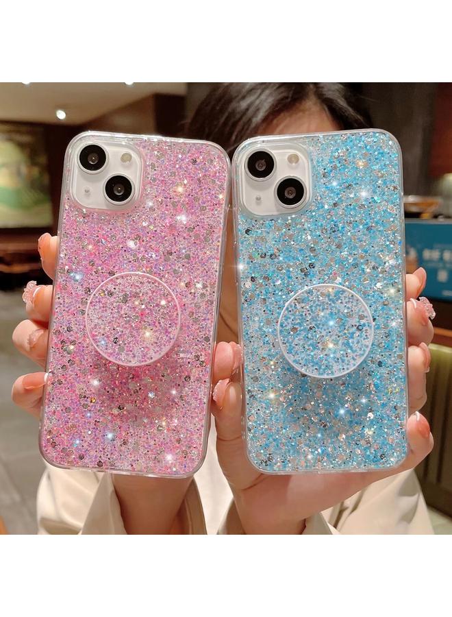 S-TOP Case For iPhone 14 Plus Starry Sequin Round Stand Epoxy TPU Phone Case - Image 3