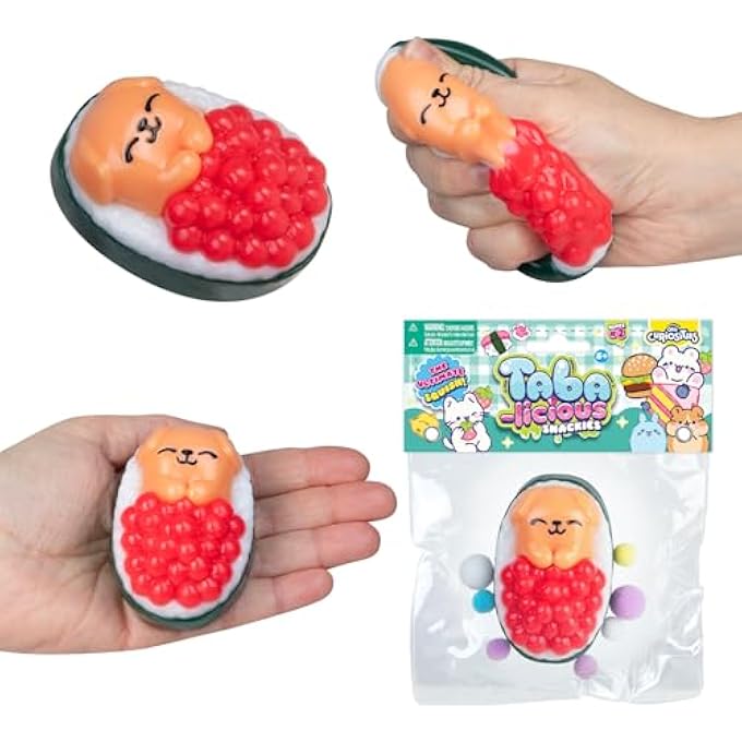 ORB Tabalicious Snackies TABA Squishy Dog Sushi Roll Toy - Cute, Sticky TABA Squishy Food Themed Animal Stress Ball Squishies - Fun, Soft Kawaii Sensory Fidget Toys and Gifts for Kids and Adults - Image 4