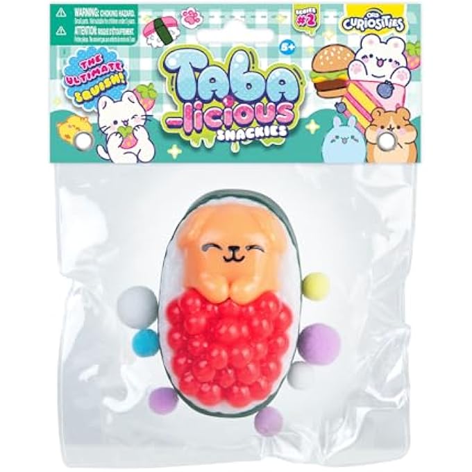 ORB Tabalicious Snackies TABA Squishy Dog Sushi Roll Toy - Cute, Sticky TABA Squishy Food Themed Animal Stress Ball Squishies - Fun, Soft Kawaii Sensory Fidget Toys and Gifts for Kids and Adults - Image 5