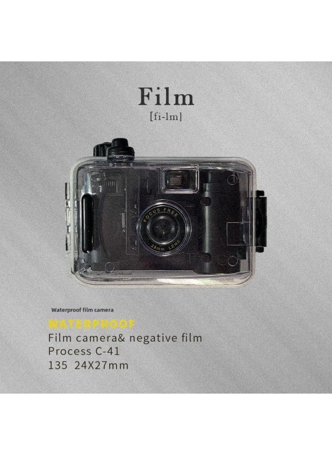 Generic Retro Fool Film Camera Non-Pole Film Machine Fool Machine Campus Camera Student Birthday Gift Female-Body Color:Package Four-see-through Camera  - Image 1