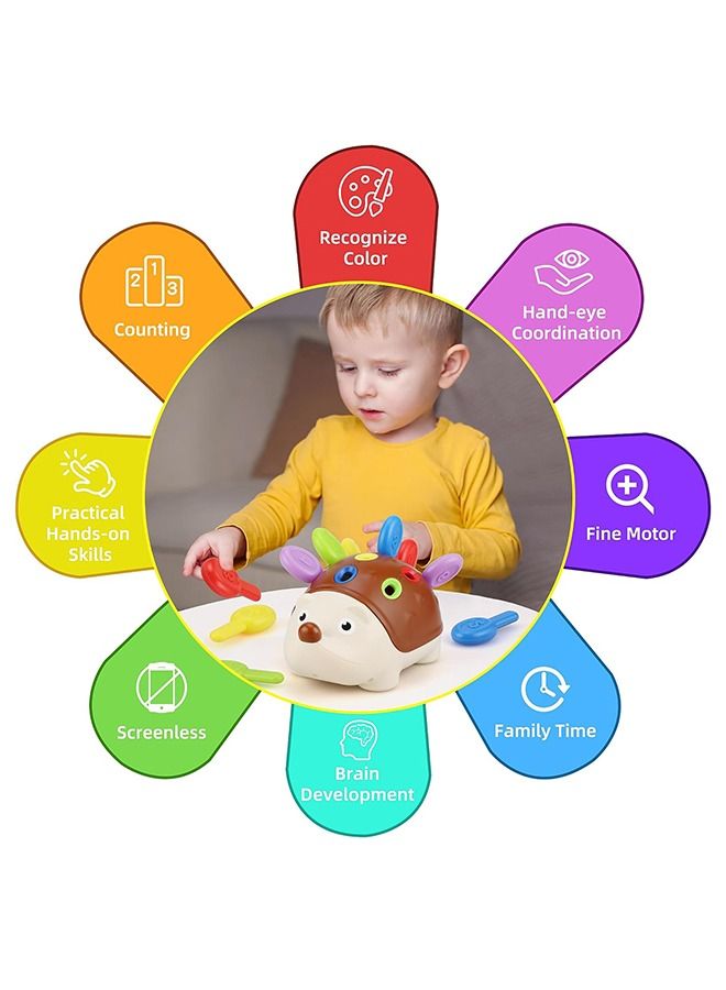 Toddlers Montessori Toys Educational Hedgehog Toys for 1 Year Old,Baby Preschooler Fine Motor Skills Learning Toys Gifts for 18 Month Age Over - Image 4