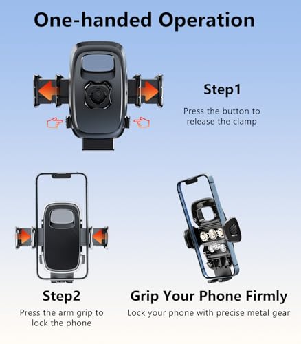 DICMKY Universal 17mm Ball Mount Phone Holder Clamp for Car Mount Replace [Dual Head Screen Phone Holder Clip Head Accessory] - Image 5
