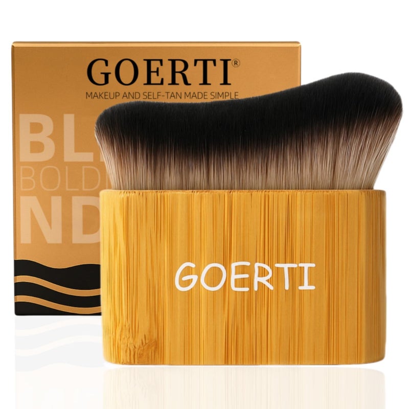 GOERTI فرشاة التسمير الذاتية GOERTI، موزع واقي الشمس - فرشاة كابوكي كبيرة للجسم للساق، الوجه والجسم بالكامل | دمج خالي من الخطوط للتسمير الذاتي، البرونزر، واقي الشمس، اللوشن، البرونز، الأساس، موس التسمير - Image 1