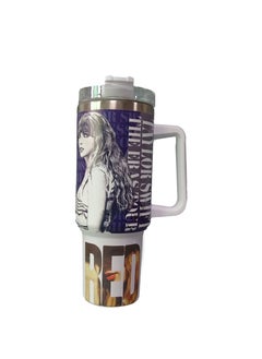 AZAD 40HZ Iced Coffee Cup Tumbler with Handle and Straw Insulated Stainless Steel Vacuum Cup for Hot and Cold Drinks Water Bottles 