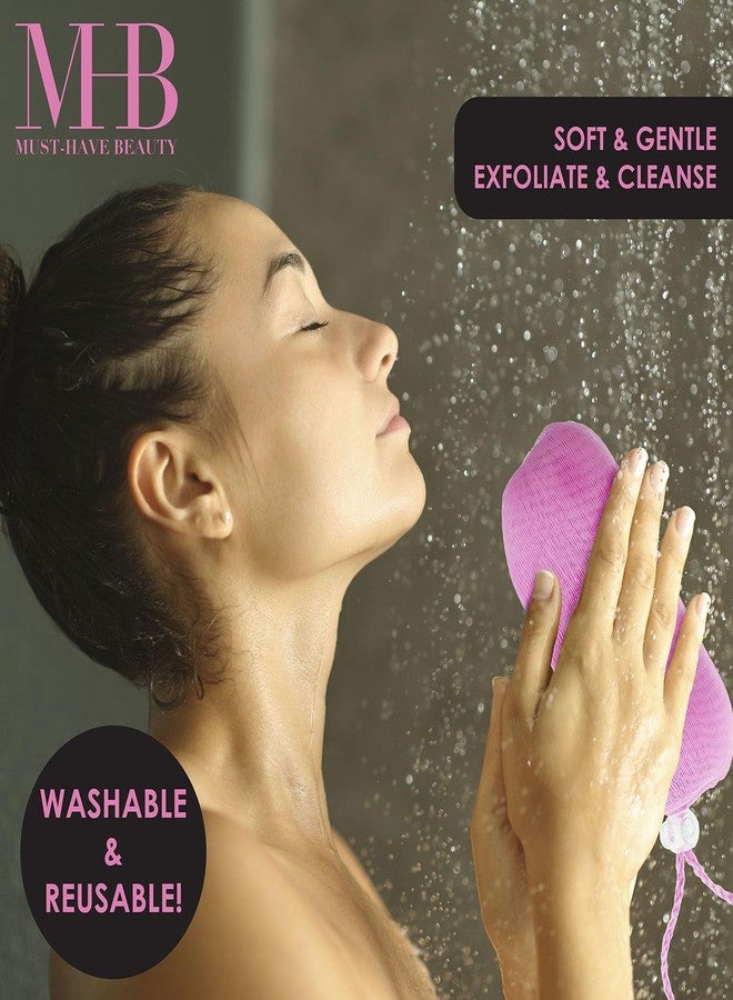Expressions 2pc Pink Exfoliating Soap Loofah - Soft & Gentle Body Scrubber Value Pack - Image 4