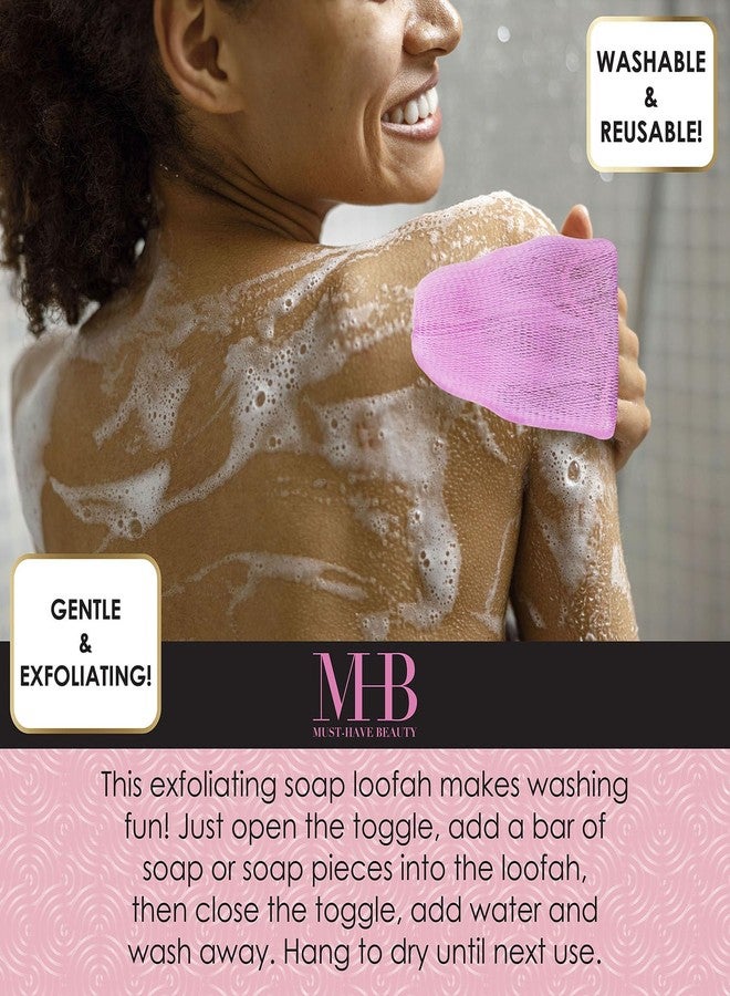 Expressions 2pc Pink Exfoliating Soap Loofah - Soft & Gentle Body Scrubber Value Pack - Image 3