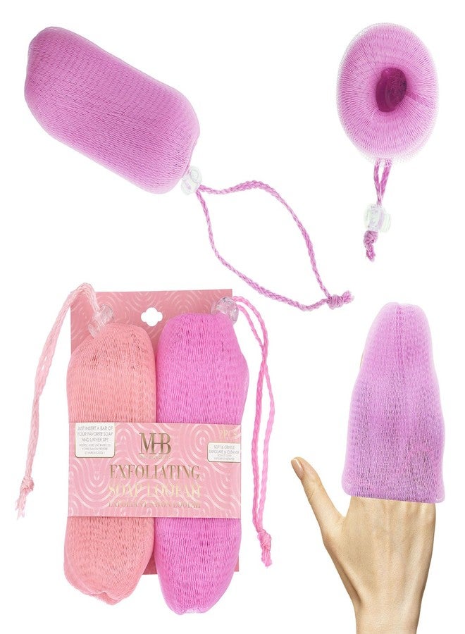 Expressions 2pc Pink Exfoliating Soap Loofah - Soft & Gentle Body Scrubber Value Pack - Image 1