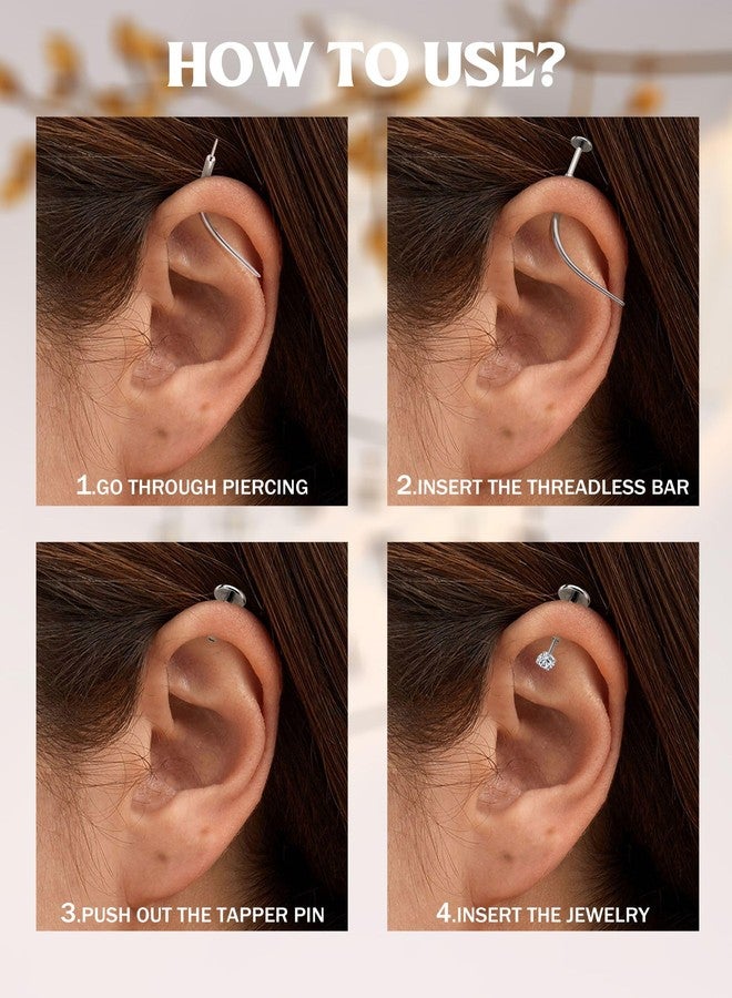أقراط مسطحة الظهر بمقاسات 20G/18G/16G - أقراط مضادة للحساسية للنساء - مجوهرات ثقب غضروف الأذن والشفة من الفولاذ الجراحي المقاوم للصدأ 316L - أقراط أنف بدون خيط للنساء والرجال 2 مم، 18G (1.0 مم) - Image 5