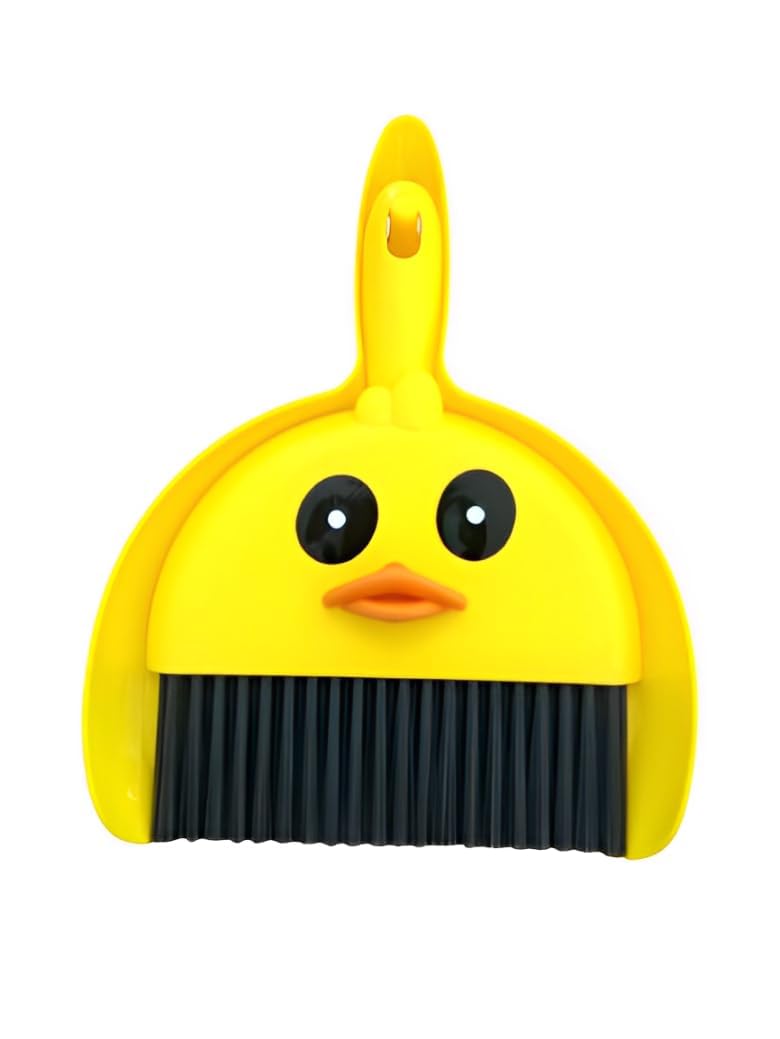 SpiderJuice 1Pc Plastic Cute Yellow Small Broom and Dustpan Mini Broom and Dustdusts Cleaner Desk Waste Cleaning Tools Sweeping Brush Hand Broom and Brush Whisk Broom Preschool Toys & Pretend Play - Image 5