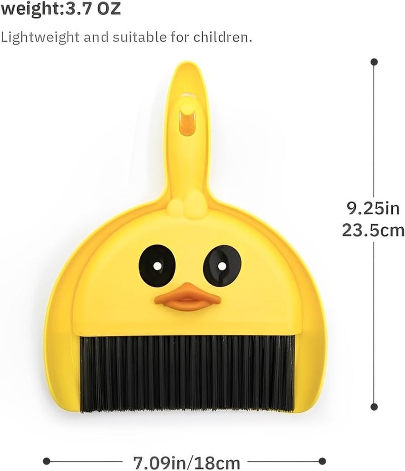SpiderJuice 1Pc Plastic Cute Yellow Small Broom and Dustpan Mini Broom and Dustdusts Cleaner Desk Waste Cleaning Tools Sweeping Brush Hand Broom and Brush Whisk Broom Preschool Toys & Pretend Play - Image 3