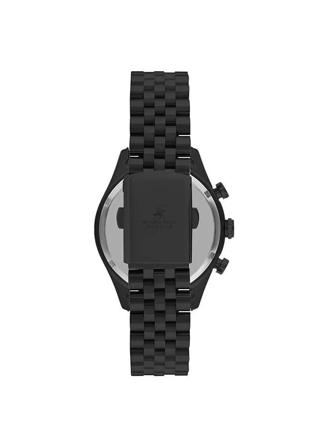 بيفرلي هيلز بولو كلوب Beverly Hills Polo Club Men's VX9J Movement Watch, Multi Function Display and Metal Strap - BP3316X.690, Black