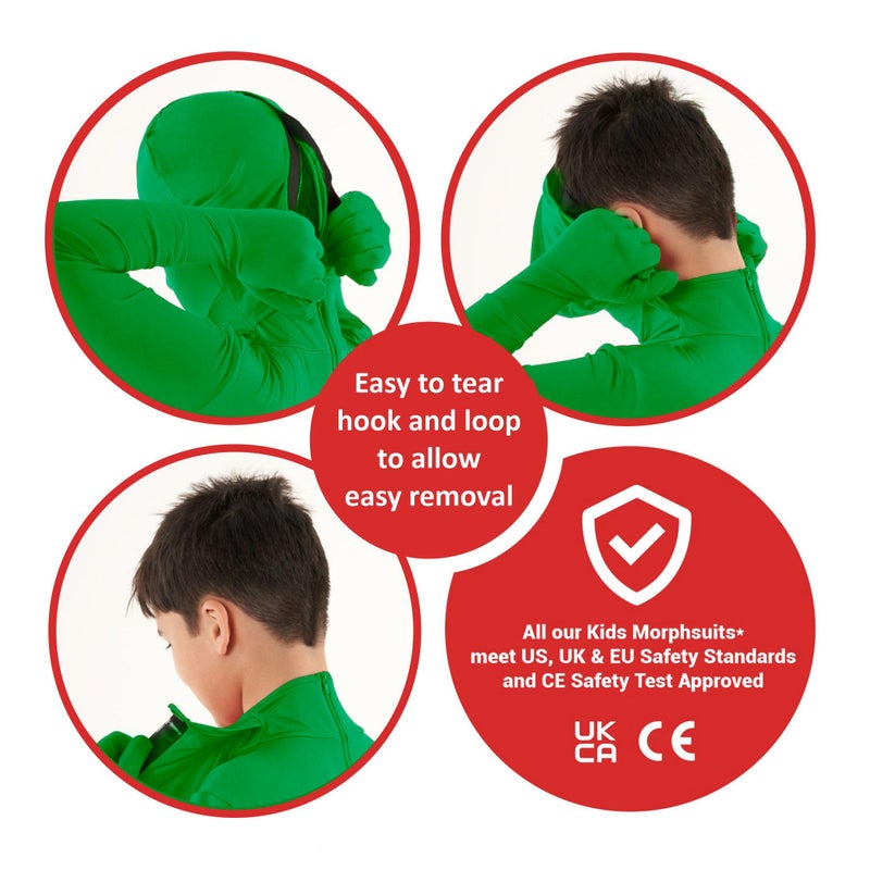 Morphsuits بدلة مورف سوت خضراء للأطفال، بدلة جسم خضراء، بدلة خضراء للأطفال، بدلة شاشة خضراء للأطفال، صغيرة - Image 4