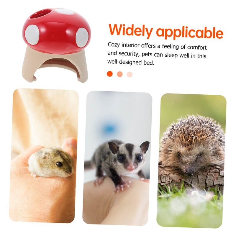 Red Mushroom Nest Hamster Bath Hideout Small Pet Cage Hut - Image 5