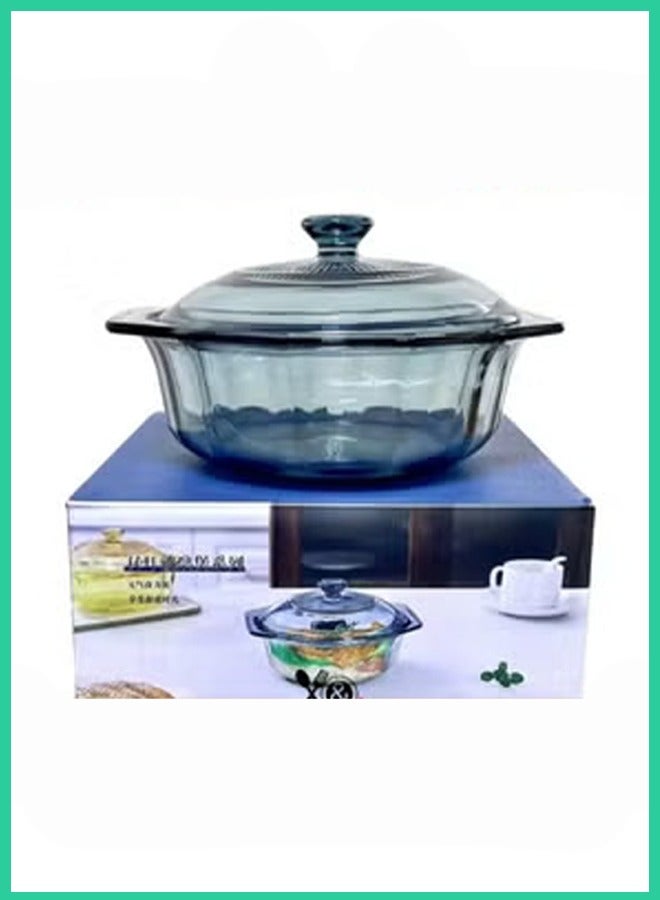 A&A Houseware 20cm Glass Cooking Pot with Transparent Lid – Induction Safe, Heat Resistant, Non-Toxic Borosilicate Cookware for Gas, Electric & Ceramic Stoves - Image 1