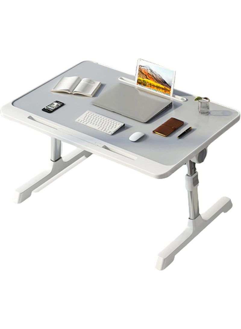UBEdge Foldable Adjustable Laptop Bed Table Desk – Portable Laptop Stand with Height & Angle Adjustment, Storage Drawer, Breakfast Tray for Bed, Sofa & Study Use - Image 1