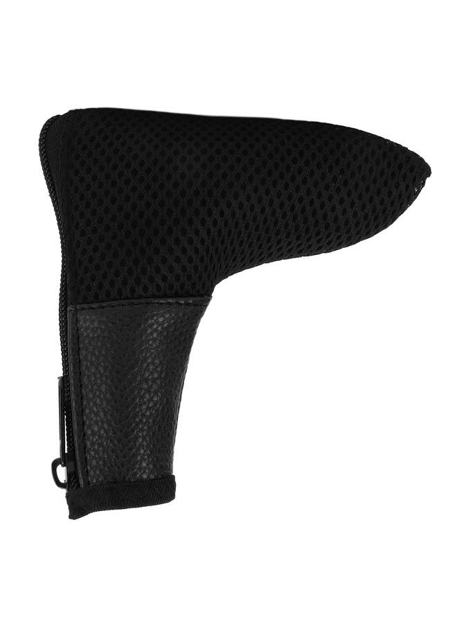 Thoraya - L Shaped Mesh Golf Head Cover Golf Club Putter Headcover Protector Bag with Zipper ClosureBlack - Image 1