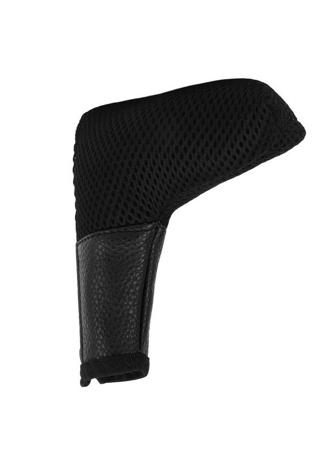 Thoraya - L Shaped Mesh Golf Head Cover Golf Club Putter Headcover Protector Bag with Zipper ClosureBlack - Image 1