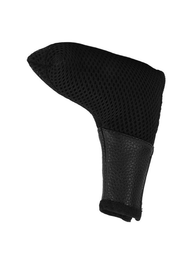 Thoraya - L Shaped Mesh Golf Head Cover Golf Club Putter Headcover Protector Bag with Zipper ClosureBlack - Image 1