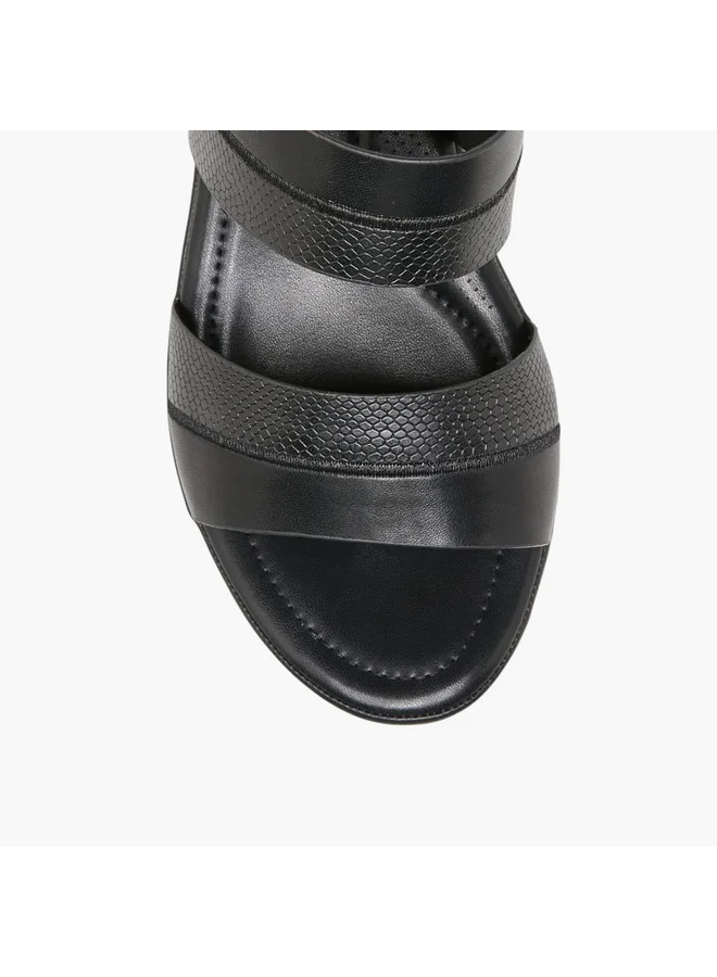 Flora Bella By Shoexpress Women Textured Slip-On Sandals with Block Heels