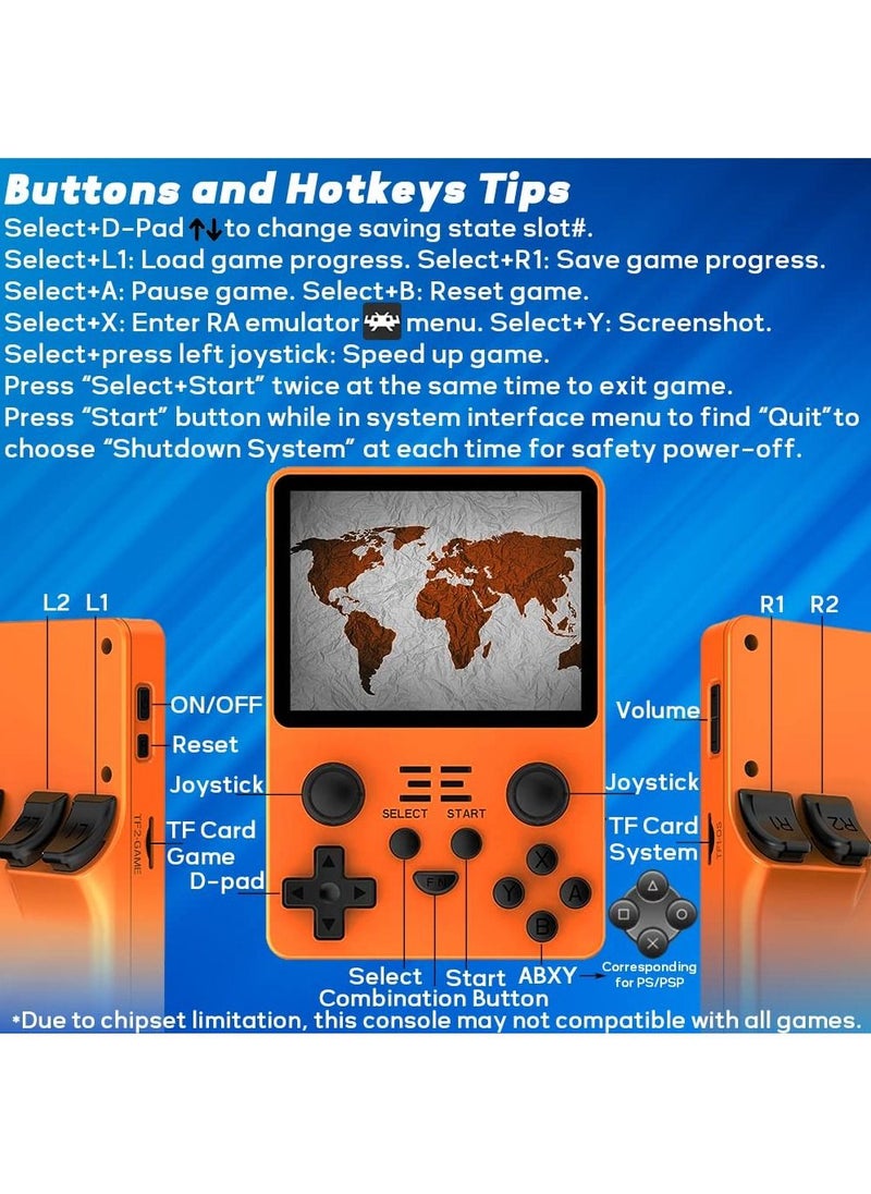null - RGB20S Handheld Game Console, Retro Open-Source System, RK3326 3.5-Inch 4:3 IPS Screen Children's Gifts (64G, 15000+ Games, Yellow) - Image 1