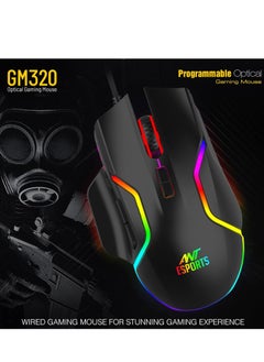 ANT Esports GM320 RGB Optical Wired Gaming Mouse | Ambidextrous Design | 8 Programmable Buttons | Adjustable DPI up to 12800 | RGB Lighting | Rapid-Fire Button  - Image 3