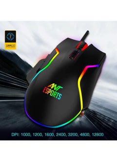 ANT Esports GM320 RGB Optical Wired Gaming Mouse | Ambidextrous Design | 8 Programmable Buttons | Adjustable DPI up to 12800 | RGB Lighting | Rapid-Fire Button  - Image 5