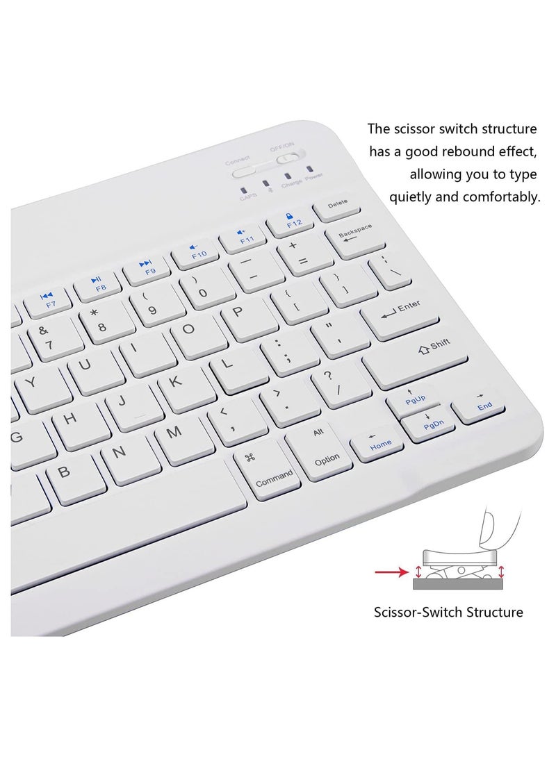 White Bluetooth Keyboard and Mouse Combo,Ultra-Slim Portable Wireless Mouse Keyboard Set,Compact magnetic suction Keyboard,Suitable for IOS Android Windows - Image 3