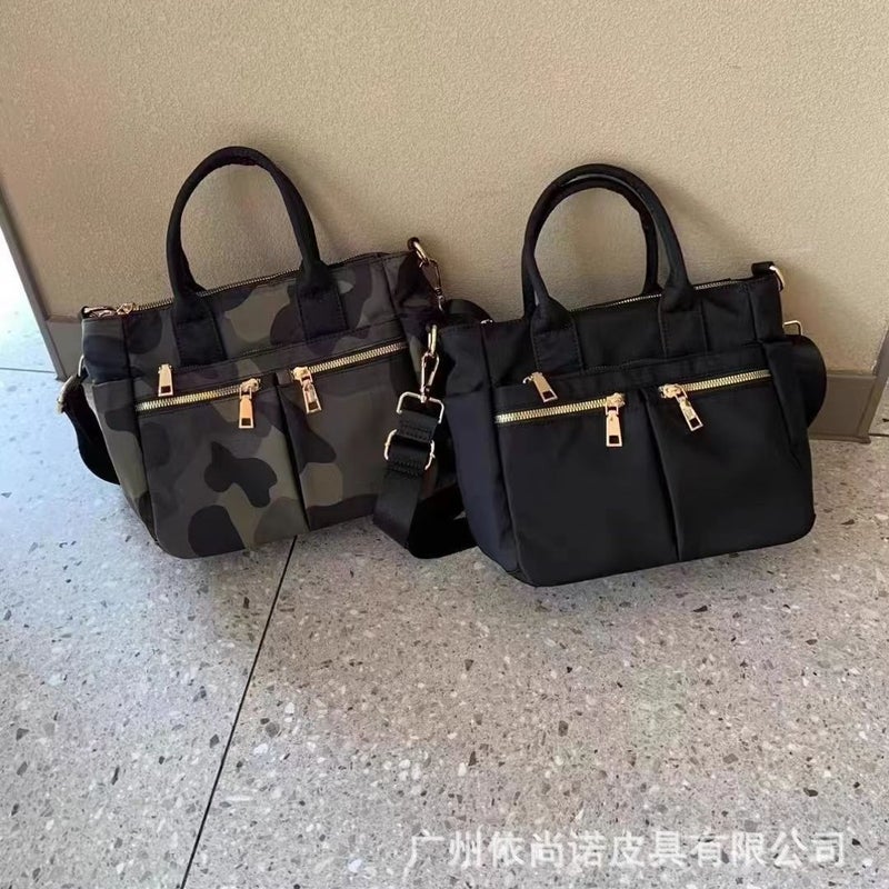 New Nylon Fabric Texted Handbag Hong Kong-Style Multi-Compartment Positive And Reverse Dual-Purpose Casual Simple Commuter Shoulder Crossbody Bag - Image 2