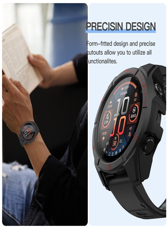 OVERSTEP Case Cover for Garmin Fenix 8 51mm Solar – Waterproof, Anti-Scratch TPU Bumper with Built-in HD Tempered Glass Screen Protector, Smart Watch Accessories - Image 5