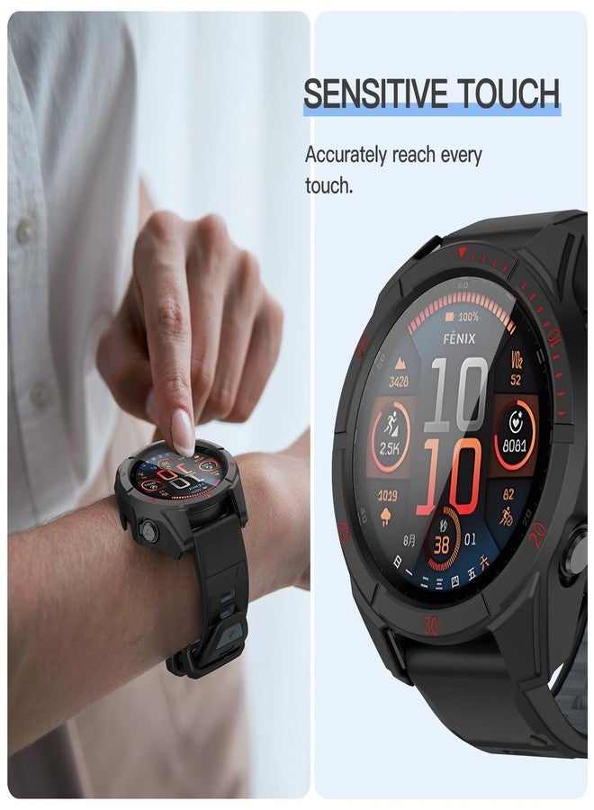 OVERSTEP Case Cover for Garmin Fenix 8 51mm Solar – Waterproof, Anti-Scratch TPU Bumper with Built-in HD Tempered Glass Screen Protector, Smart Watch Accessories - Image 4
