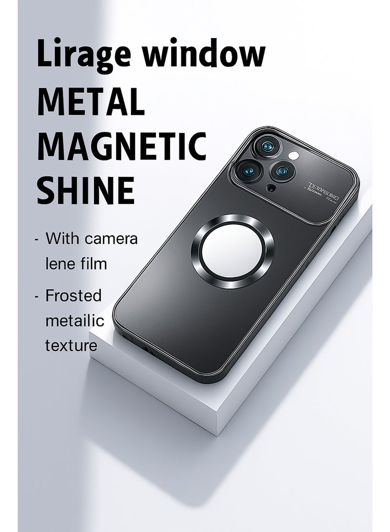ألترون جراب ALTRONE الجديد لهاتف iPhone 16 Pro Max، غطاء فاخر بتصميم حلقة معدنية بأسلوب مستقبلي، اتصال مغناطيسي، واقي عدسة كاميرا كبير، غطاء نحيف مقاوم للصدمات والخدوش (أسود) - Image 2
