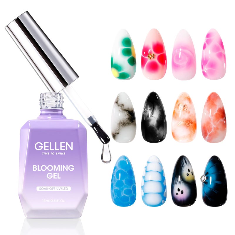 GELLEN Blooming Gel for Nails 18ml Clear Blooming Gel Nail Polish for Nail Art Easy to Design Marble Watercolor Gradient For Nails Cure with U V Led Lamp Nontoxic Long Wear FadeResistant - Image 3
