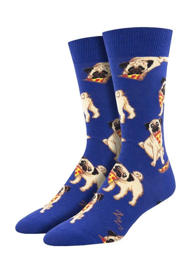 Socksmith Men's Man's Best Friends Crew Socks, blue