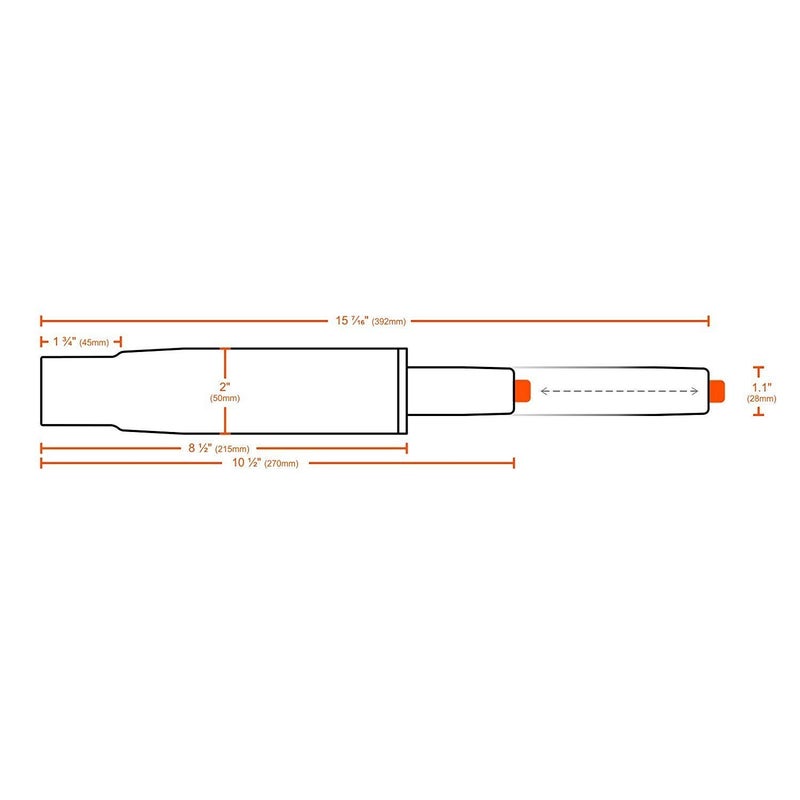 BAWARI BAWARI Metal Hydraulic Gas Lift for Office Chair Gas Lift Pneumatic Cylinder Replacement 392MM Black  - Image 2