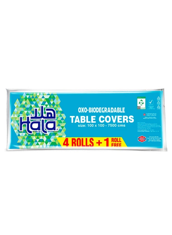 Multicolour Table Cover Rolls 4+1 Pack 75 Sheets 100x100cm Disposable Protective Tablecloth for Travel Outdoor Use Home Dining