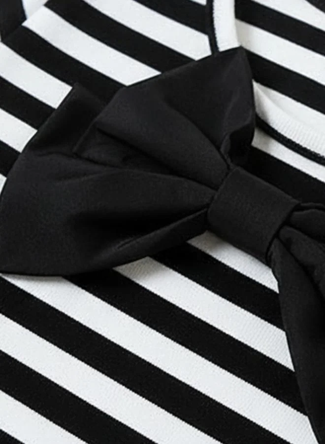 Take Two  Girls Striped Bow Detail Long Sleeve T-Shirt for Women | Best Price UAE