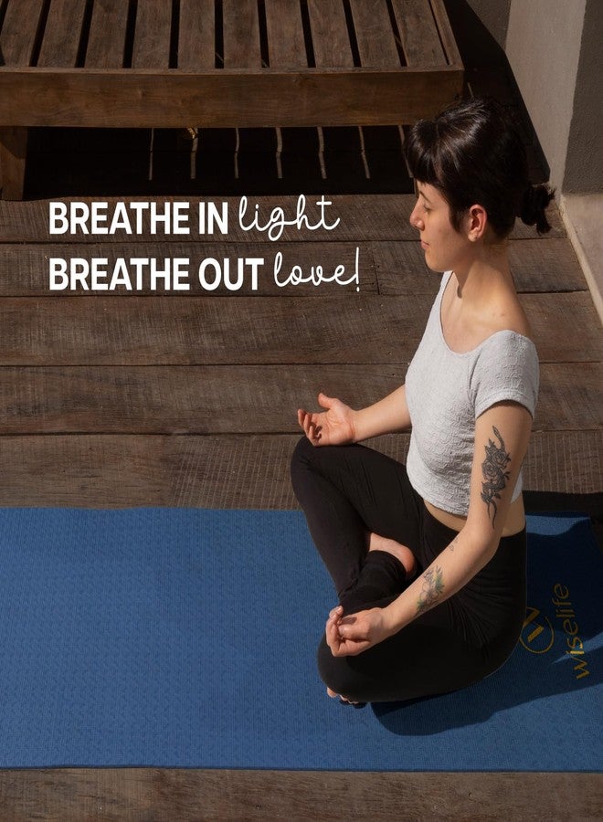 WiseLife Classic ECO TPE 10 MM Yoga Mat with Yoga Strap for Men & Women | Extra Thick, Long & Wide Non-Slip, Anti-Tear Exercise Mat for Home, Gym, Workout, Fitness, Yoga & Pilates (Navy Blue) - Image 3