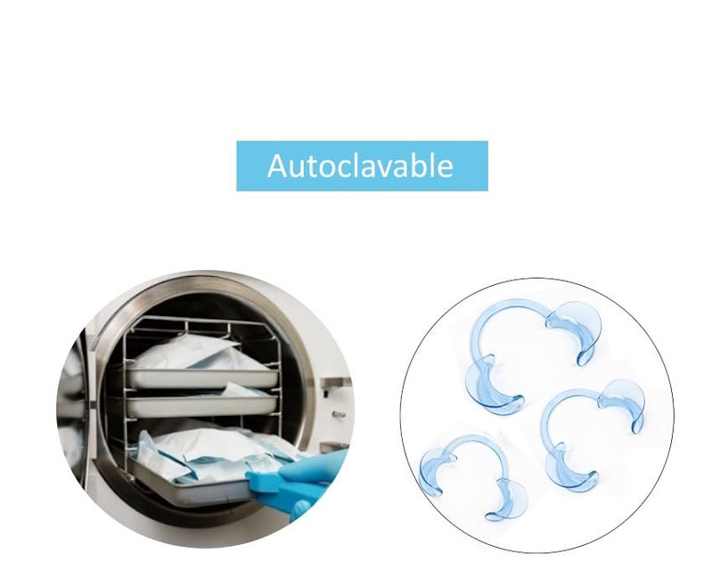 Impressive Smile Dental Cheek Retractor Mouth Opener for Teeth Whitening Clear Blue C-Shape (Size S, M, L Pack of 3) - Image 4