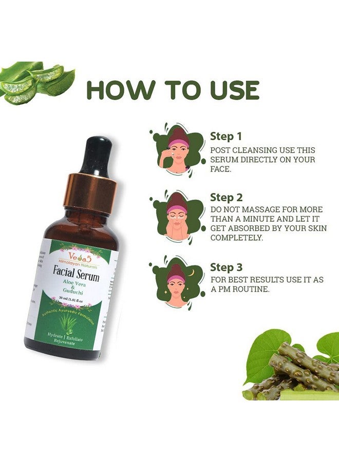 VEDA5 Aloe Vera And Guduchi Facial Serum | Moisturising, Hydrating & Retexturising Facial Serum - For Acne Treatment, 30Ml - Himalayan Naturals - Image 4