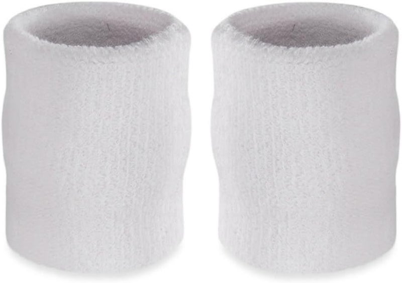 Suddora Arm Sweatbands, Absorbent and Breathable Thick Cotton Bands for Working Out, Gymnastics, Basketball, Tennis, and Football, Multiuse 4-inch Wristbands for Costumes and Cosplay - Image 1