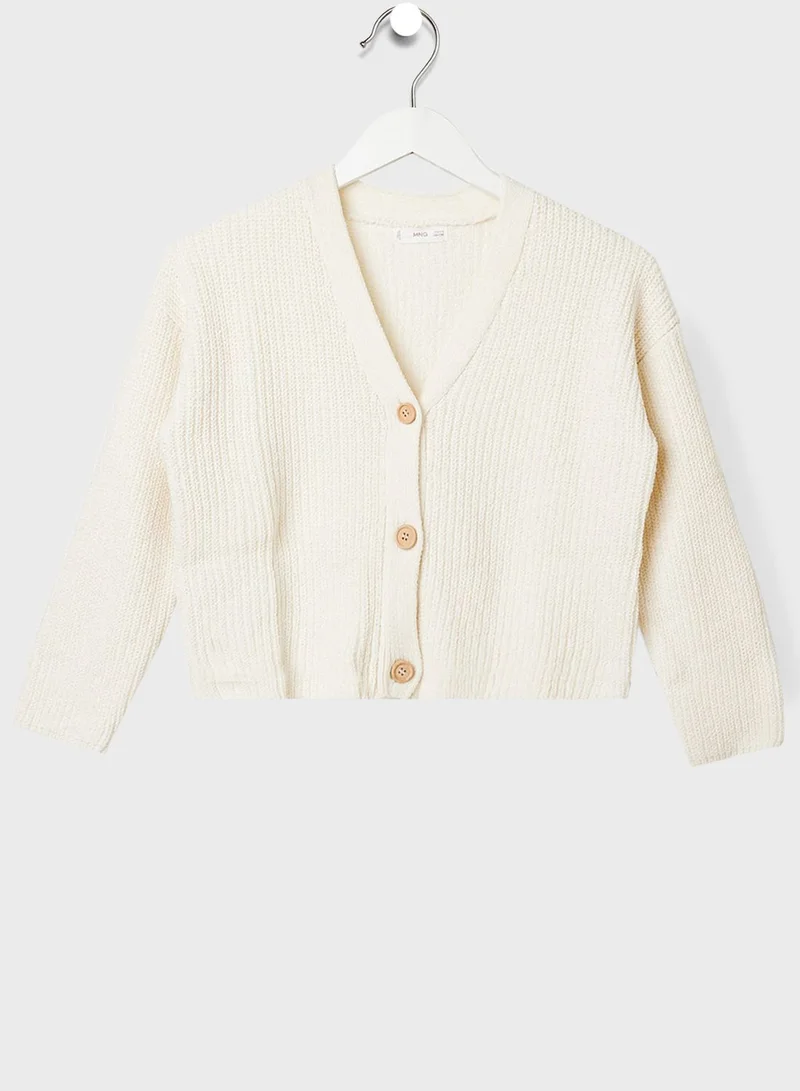 MANGO Kids Button Knit Cardigan