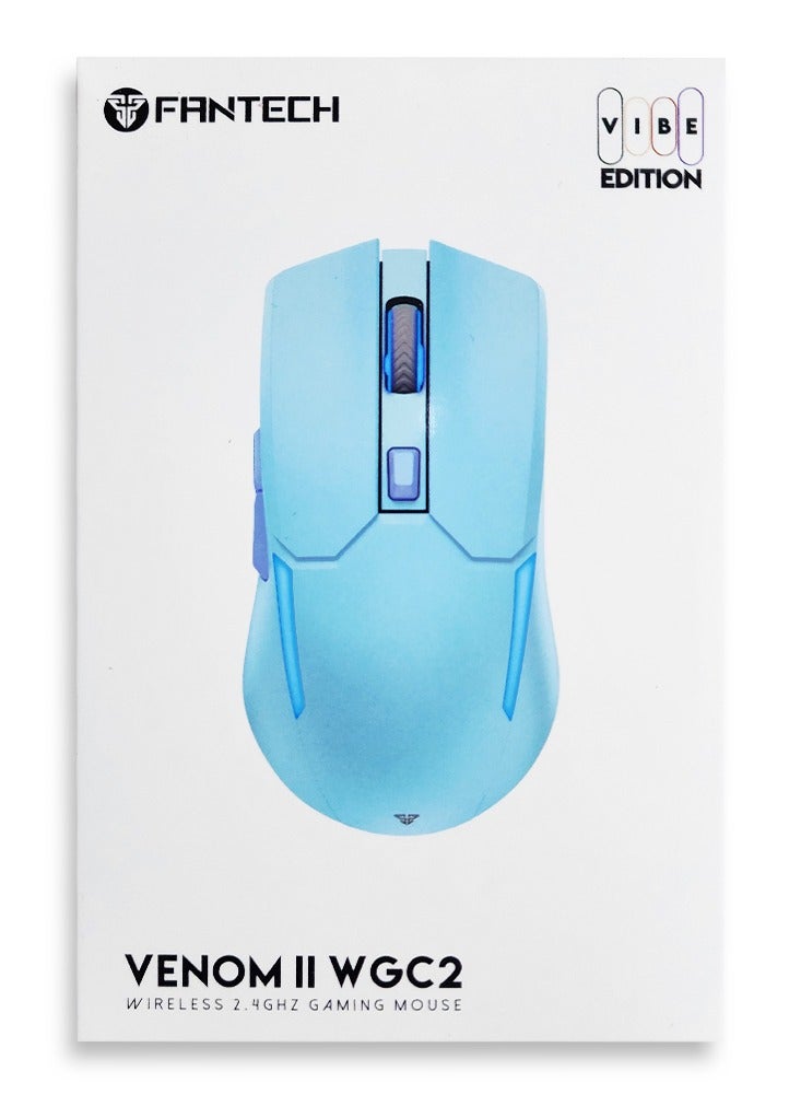 فانتيك ماوس ألعاب Venom WGC2 أزرق لاسلكي 2.4 جيجا هرتز قابل للتعديل 800-2400 نقطة لكل بوصة - Image 2